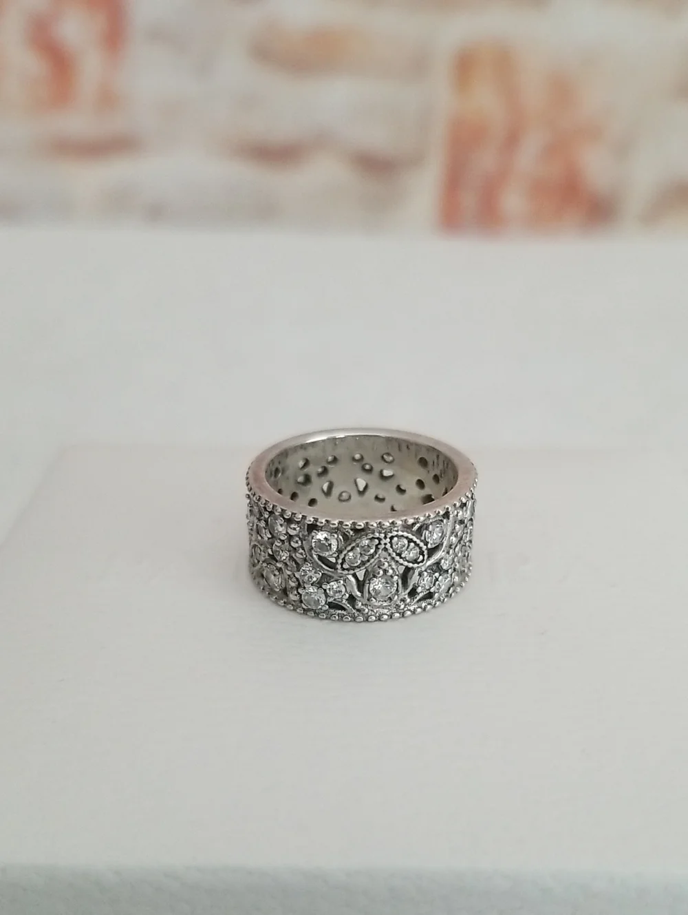 Pandora Silver Floral Pave Ring - Silver